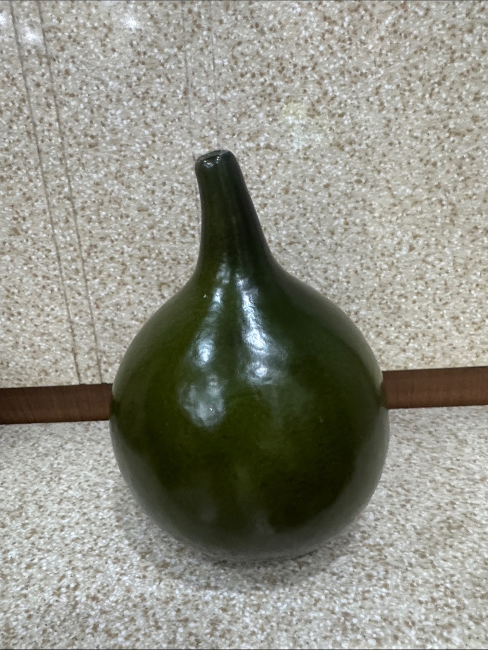 Glossy Dark Green Decorative Gourd
